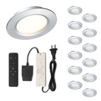 Set LED-inbouwspot met afstandsbediening Modena zilver 3W dimbaar 1-12 stuks