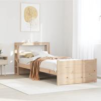 Bedframe met hoofdbord massief grenenhout 100x200 cm