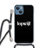 Topwijf Zwart: iPhone 13 mini Transparant Hoesje met koord