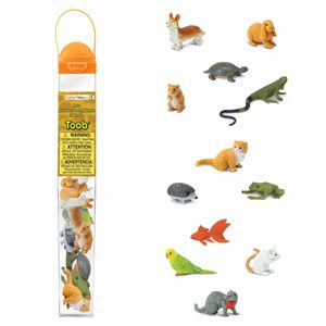 Plastic speelgoed figuren huisdieren 12 stuks   -