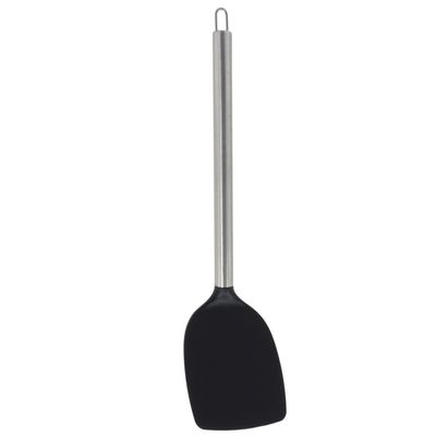Kitchen Solutions Gerim keukengerei Bakspatel/bakspaan - zwart - rvs/kunststof - 34 cm