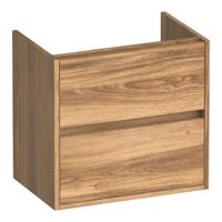 Brauer Adore - Onderkast Ondiep - 60 cm - met 2 Softclose Lades Greeploos en 1 Sifon Uitsparing - Honey