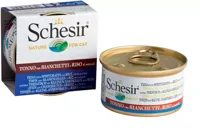 Schesir kattenvoer in natuurlijke saus tonijn, witvis & rijst 85g - thumbnail