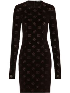 Dolce & Gabbana robe courte à motif monogrammé en jacquard - Noir