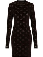 Dolce & Gabbana robe courte à motif monogrammé en jacquard - Noir