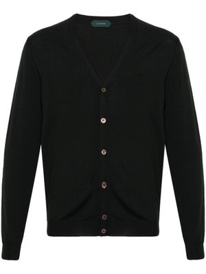 Zanone cardigan en maille fine à col v - Noir