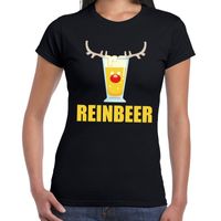 Foute Kerst t-shirt Reinbeer zwart voor dames