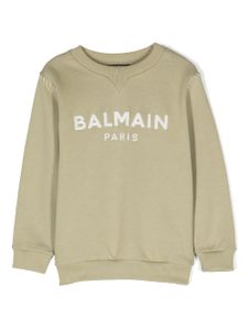 Balmain Kids sweat en coton à logo brodé - Vert