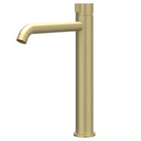 IVY Tribe Wastafelkraan - Verhoogd Model L - Geborsteld RVS 316 Mat Goud PVD