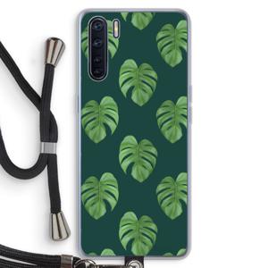 Monstera leaves: Oppo A91 Transparant Hoesje met koord