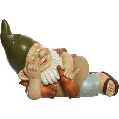 Tuinkabouter dronken - kunststeen - H11 cm