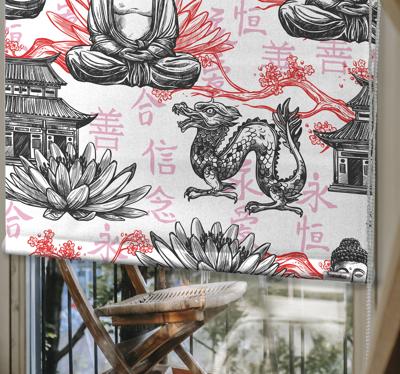 Zen rolgordijnën Decoratieve boeddha