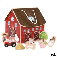 Playset Woomax Boerderij 9 Onderdelen 4 Stuks 19 x 18 x 19 cm