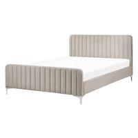 Beliani - LUNAN - Tweepersoonsbed - Taupe - 140 x 200 cm - Fluweel