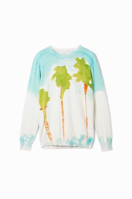 Aquarel gebreide trui - WHITE - XXL