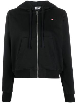 Diesel hoodie zippé à lien de resserrage - Noir