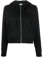 Diesel hoodie zippé à lien de resserrage - Noir