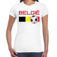 Belgie voetbal / landen t-shirt wit dames - thumbnail