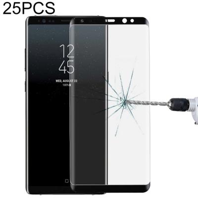 25 stuks voor Galaxy Note 8 0.3 mm 9H oppervlaktehardheid 3D explosieveilige Full Screen gehard glas film (zwart)