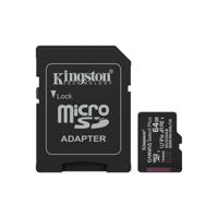 Micro SD geheugenkaart met adapter Kingston SDCS3/64GB 64 GB