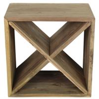 Flessenrek kruis - gerecycled teak - 45x30x45