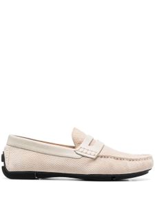 Emporio Armani flocked-logo driving loafers - Tons neutres