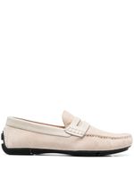 Emporio Armani flocked-logo driving loafers - Tons neutres - thumbnail