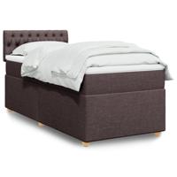 Boxspring met matras stof donkerbruin 80x200 cm