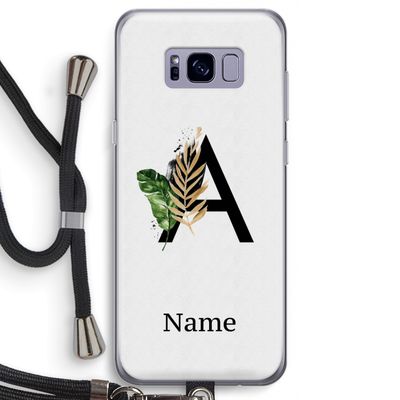 Charcoal Flora: Samsung Galaxy S8 Transparant Hoesje met koord