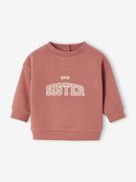 Baby sweater met bedrukte boodschap oudroze