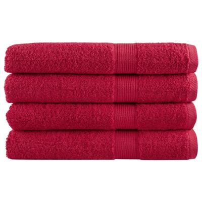 VidaXL Saunadoeken solund 4 st 600 g/m² 80x200 cm rood