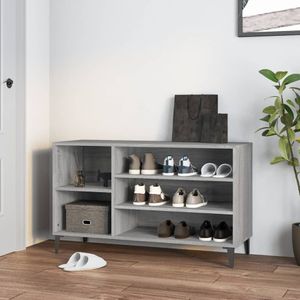 Schoenenkast 102x36x60 cm bewerkt hout sonoma grijs