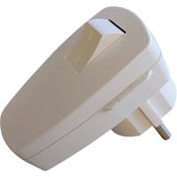 N & L 10231 Haakse stekker met randaarde Kunststof Met schakelaar 230 V Wit