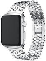 Apple Watch vis stalen schakel band - zilver - iwatch - Horlogeband Armband Polsband