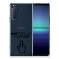 Sony Xperia 5II Silicone-hoesje Finger Don&apos;t Touch My Phone