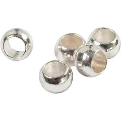 Creativ Company Knijpkralen, d 2,5 mm, zilver, 100 stuk/ 1 doos