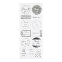 Creativ Company Stickers zilver thank you, 1 vel