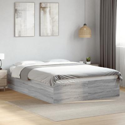 Bedframe bewerkt hout grijs sonoma eikenkleurig 140x200 cm