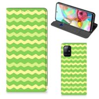 Samsung Galaxy A71 | Hoesje met Magneet | Waves Green