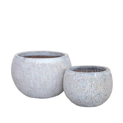 Caedyn Keramieken Pot Wit - set van 2