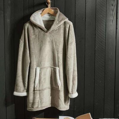 Fleece geruit sweatshirt - TODAY - Lange mouwen en zak - 70 x 87 cm - Beige