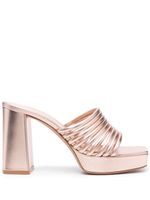 Gianvito Rossi mules Lena 100 mm en effet métallisé - Rose - thumbnail