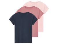 esmara 3 Kinder T-shirts (Donkerblauw/lichtroze/donkerroze, 134/140)