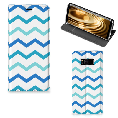 Samsung Galaxy S8 | Hoesje met Magneet | Zigzag Blauw