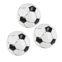 Opblaasbare voetbal strandbal - Set van 6x stuks - 30 cm - kunststof - speelgoed