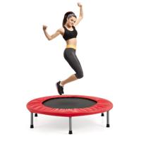 φ97cm Mini Trampoline Fitness Trampoline Opvouwbaar Kindertrampoline tot 150kg Belastbaar Rood