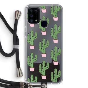 Cactus Lover: Samsung Galaxy M31 Transparant Hoesje met koord