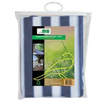 Balkondoek - zonnescherm - blauw/wit - 0,9 x 5 meter - kunststof - privacy scherm - windscherm