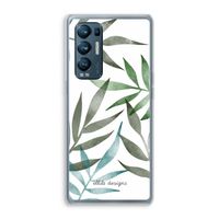 Tropical watercolor leaves: Oppo Find X3 Neo Transparant Hoesje