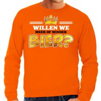 Koningsdag sweater voor heren - meer of minder bier - oranje - feestkleding - thumbnail